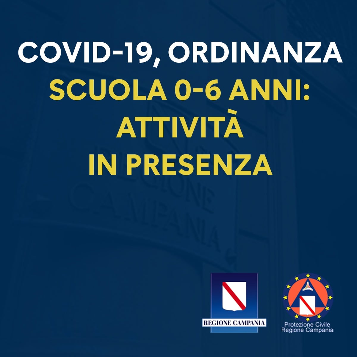 COVID-19, ORDINANZA n.80: CONSENTITA ATTIVITÀ IN PRESENZA SCUOLE 0-6 ANNI
