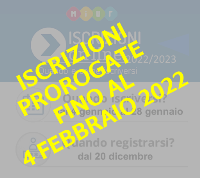 Scuola, iscrizioni: proroga della scadenza al 4 febbraio 2022
